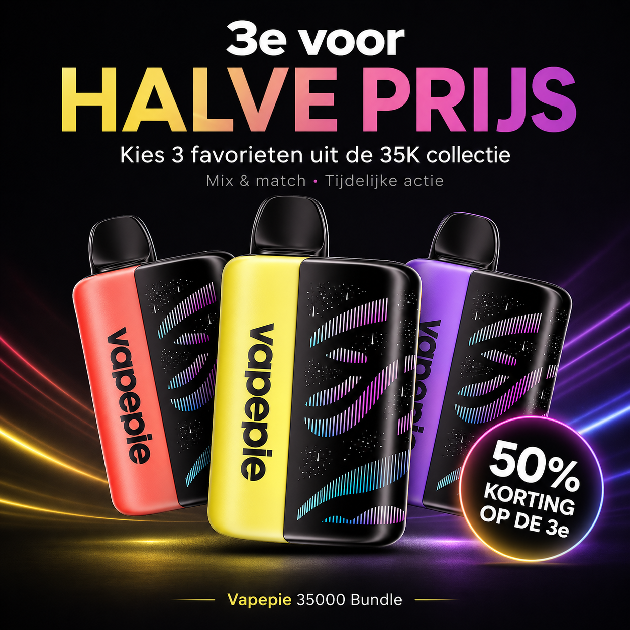 Vapepie 35000 Set van drie stuks - derde stuk halve prijs
