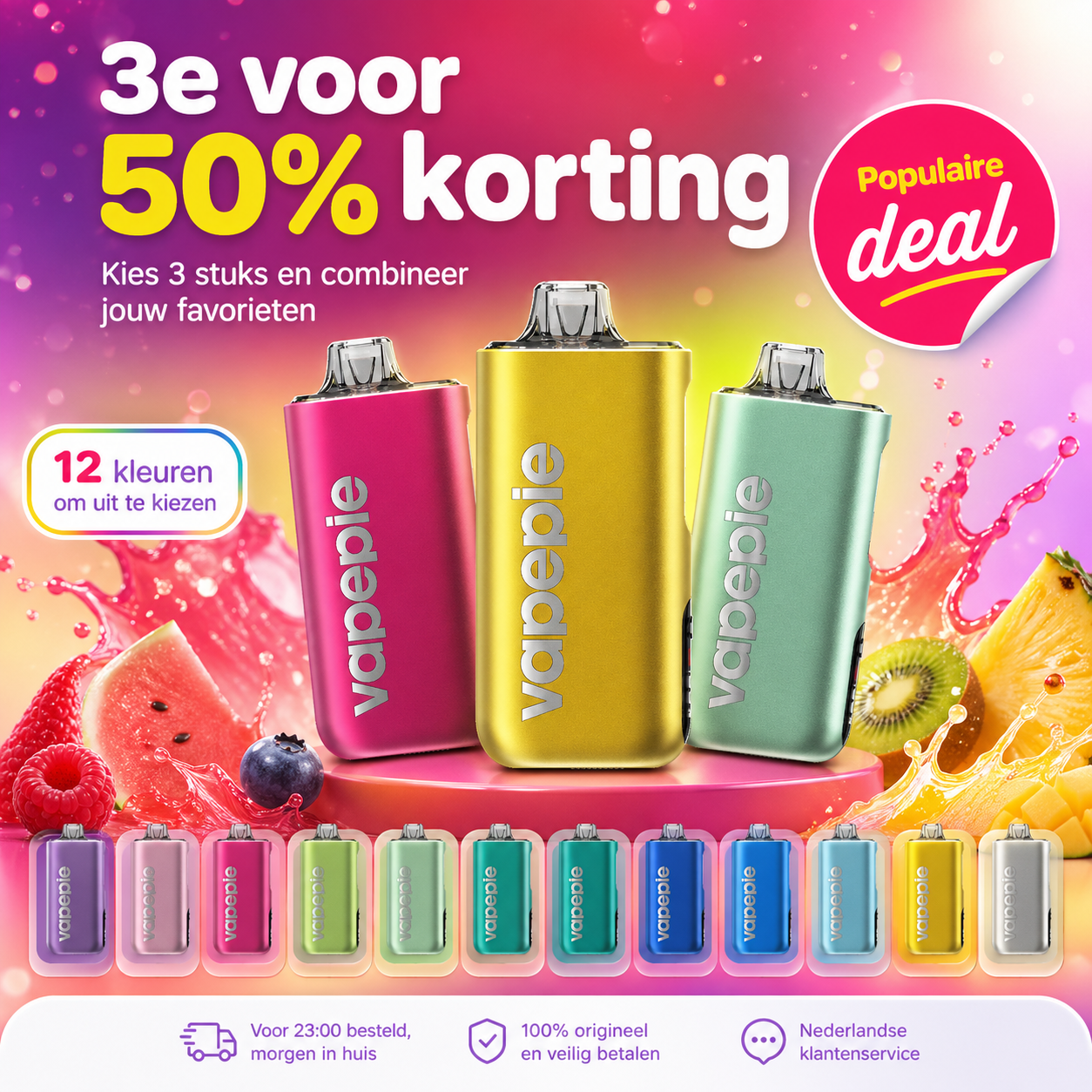 Vapepie 40000 Set van drie stuks - derde stuk halve prijs