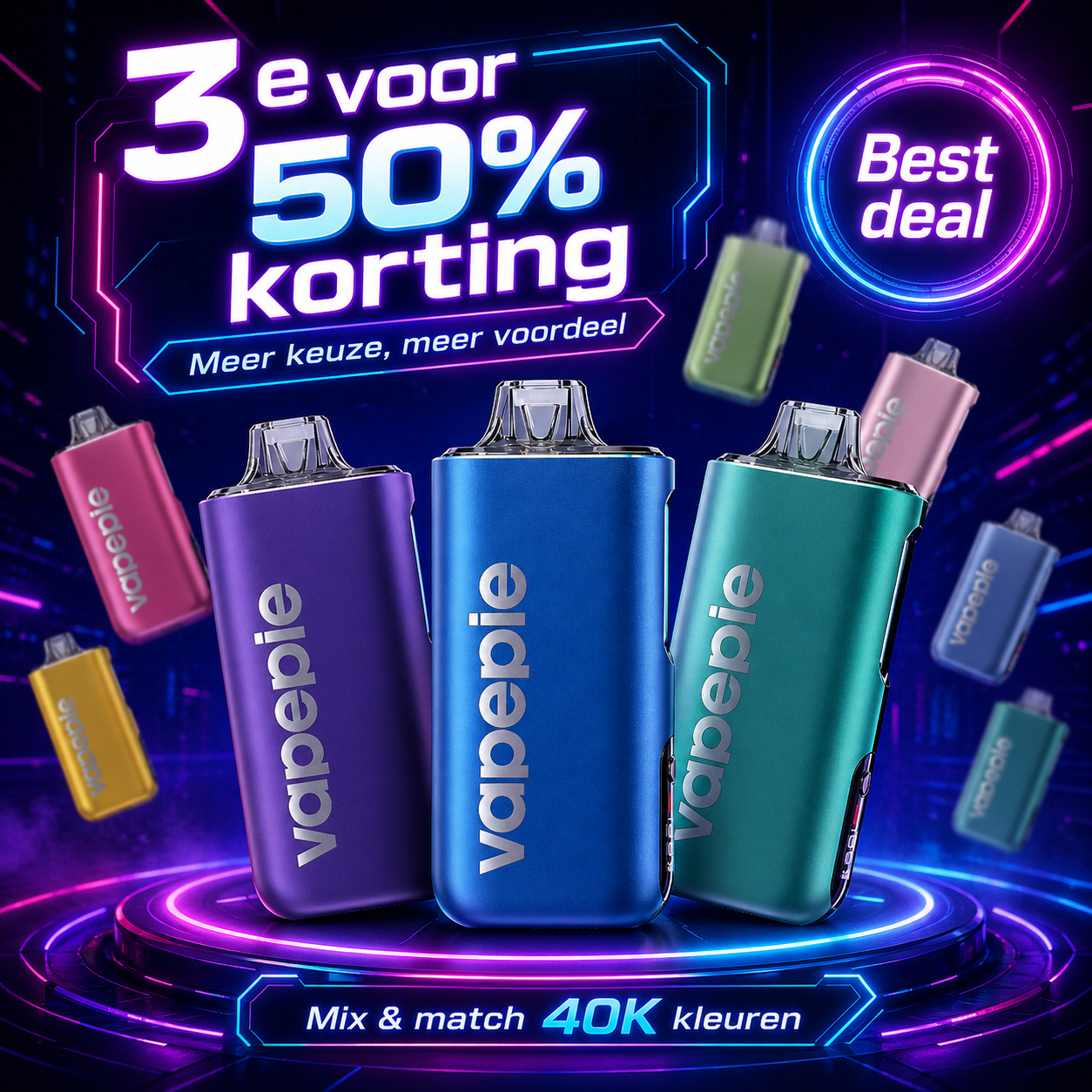 Vapepie 40000 Set van drie stuks - derde stuk halve prijs