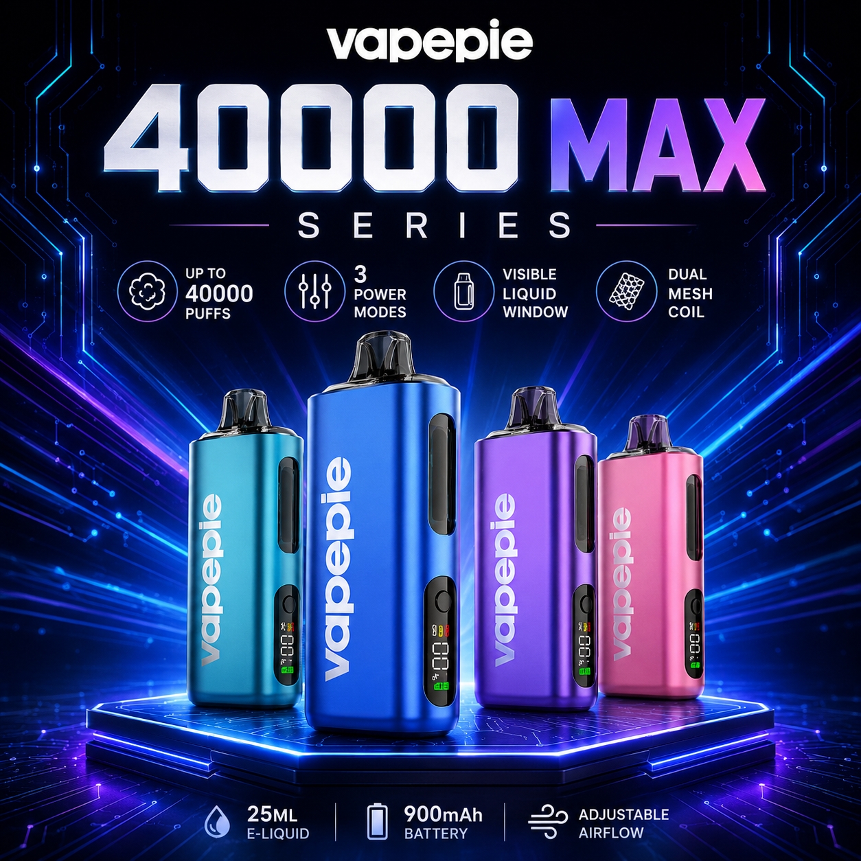 VAPEPIE Blandede Kapaciteter 4-pak
