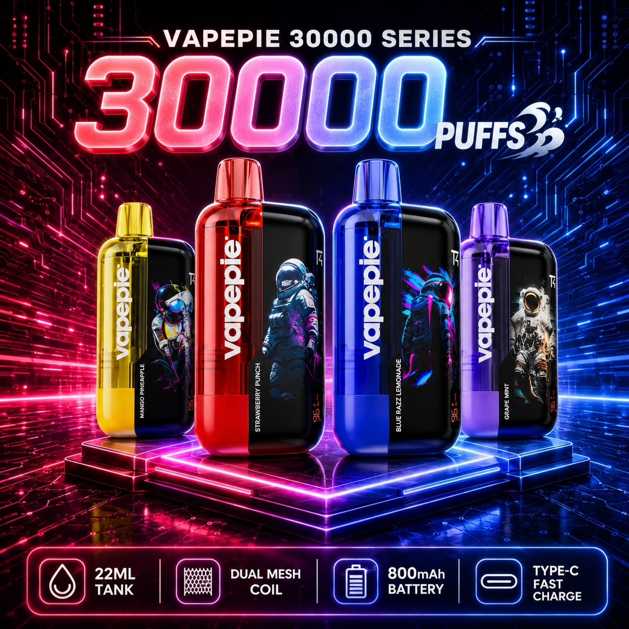 VAPEPIE Blandede Kapaciteter 3-pak