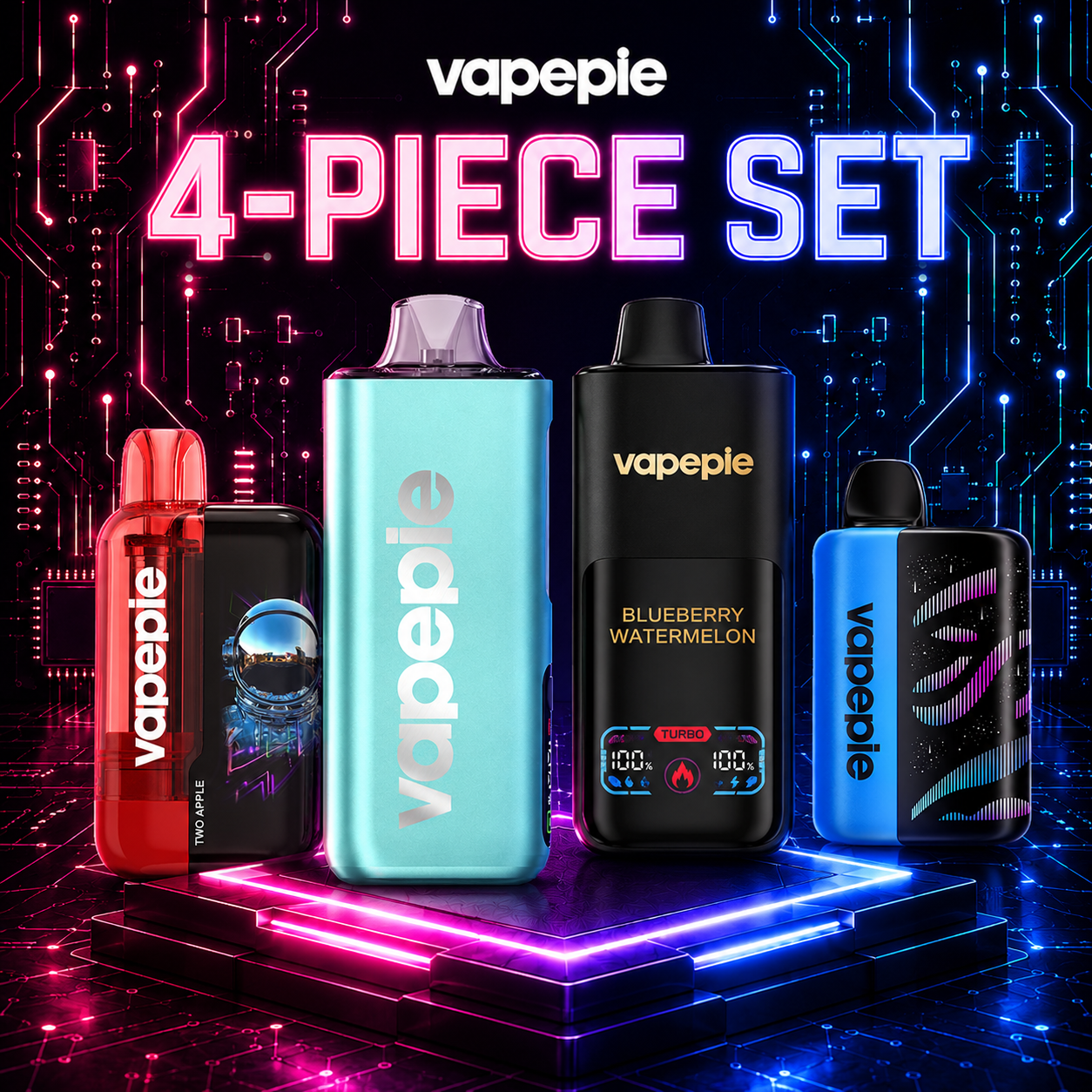 VAPEPIE Blandede Kapaciteter 4-pak