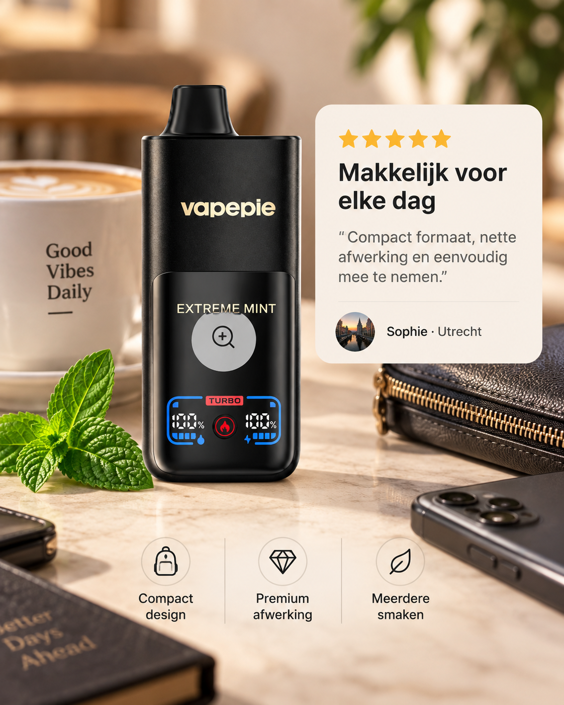 VAPEPIE 70000 PUFFS - Perzik Blauwe Framboos