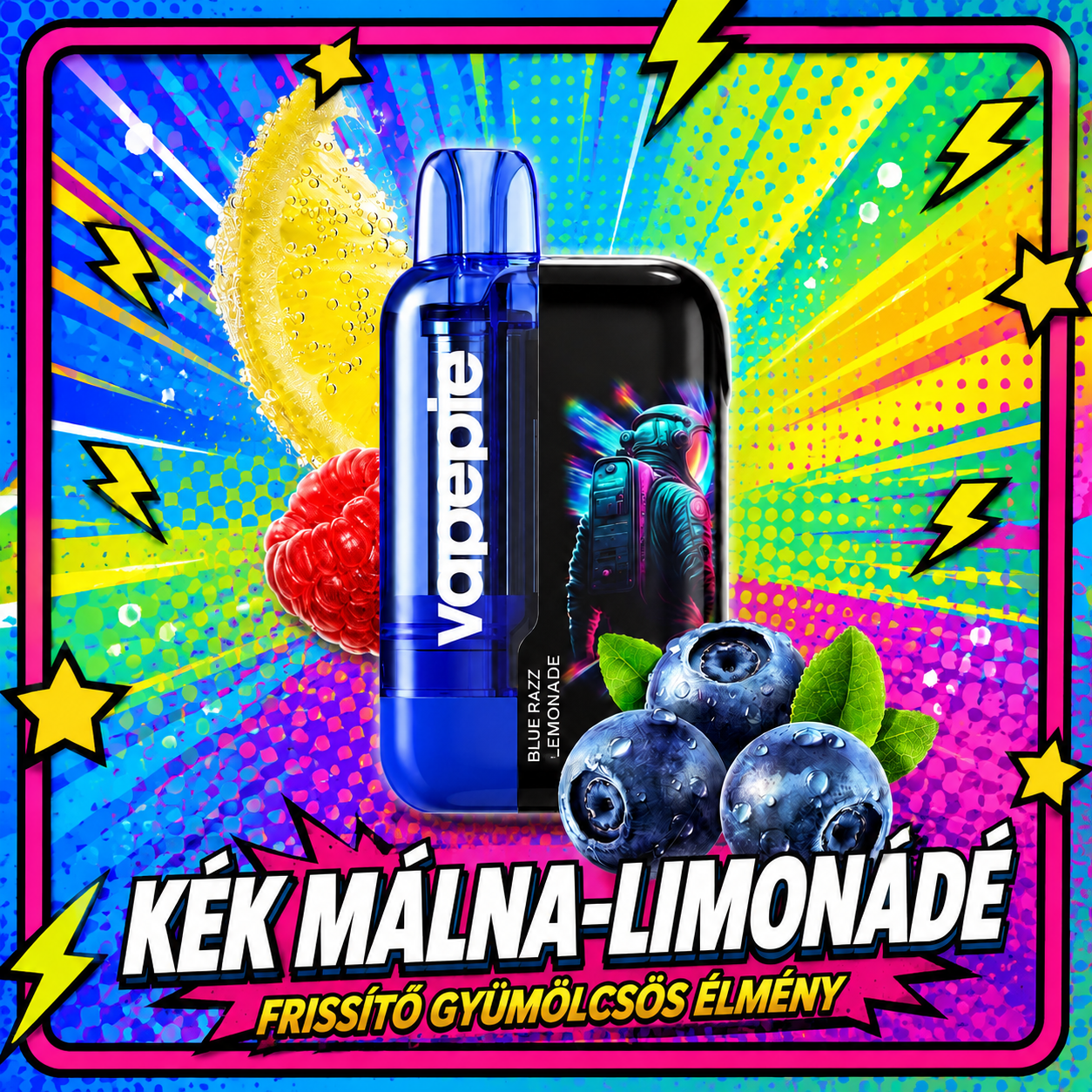 Kék málna-limonádé