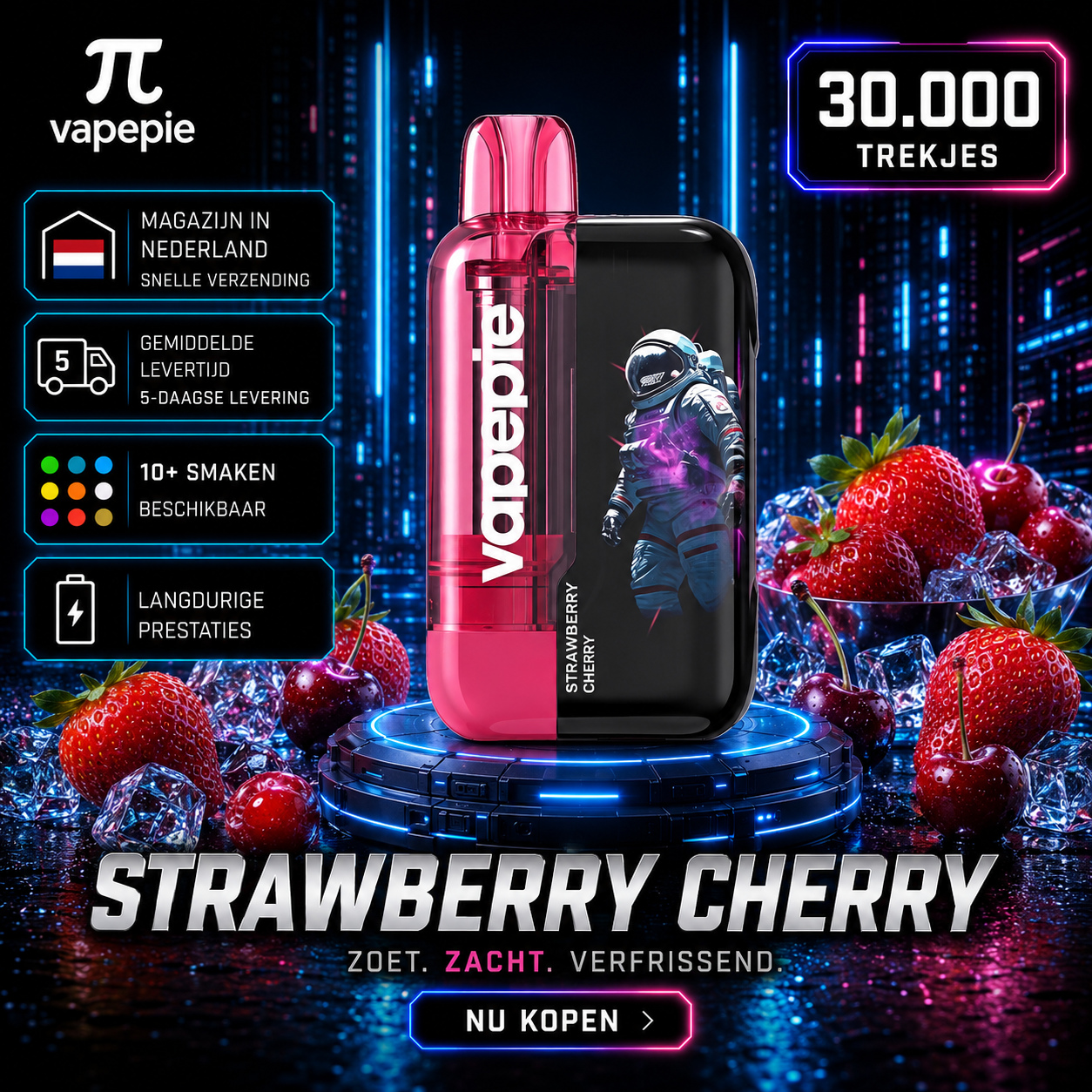 Vapepie Super 30.000 trekjes（5% nicotinegehalte）