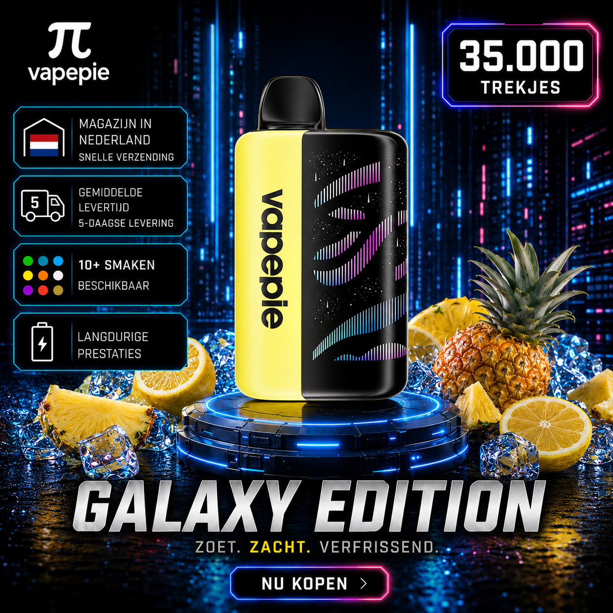 Vapepie Super 35.000 trekjes（5% nicotinegehalte）