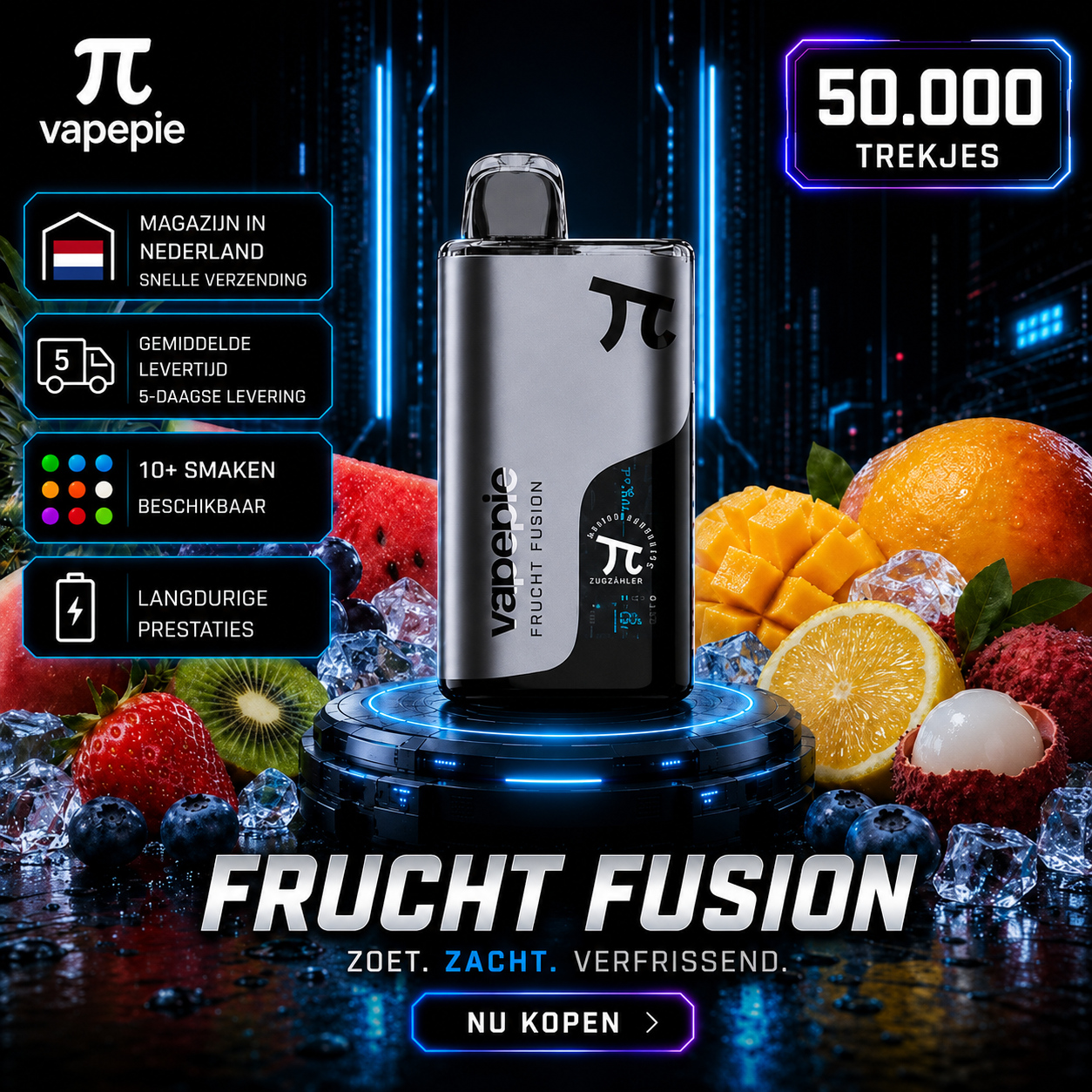 Vapepie Matrix 50.000 trekjes（5% nicotinegehalte）