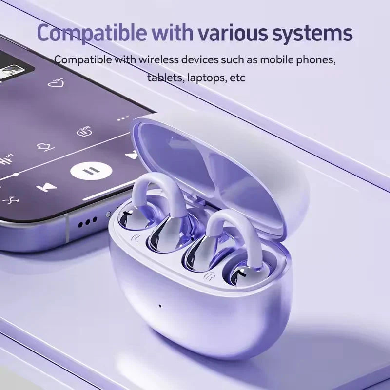 ✨AI Translation Open Ear Clip Bluetooth Headphone