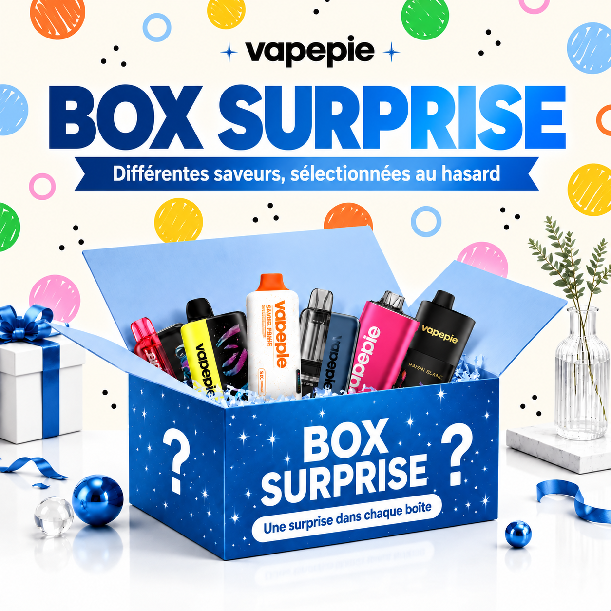 🎁 Mystery Box surprise (d’une valeur de 30 000 à 70 000 bouffées)