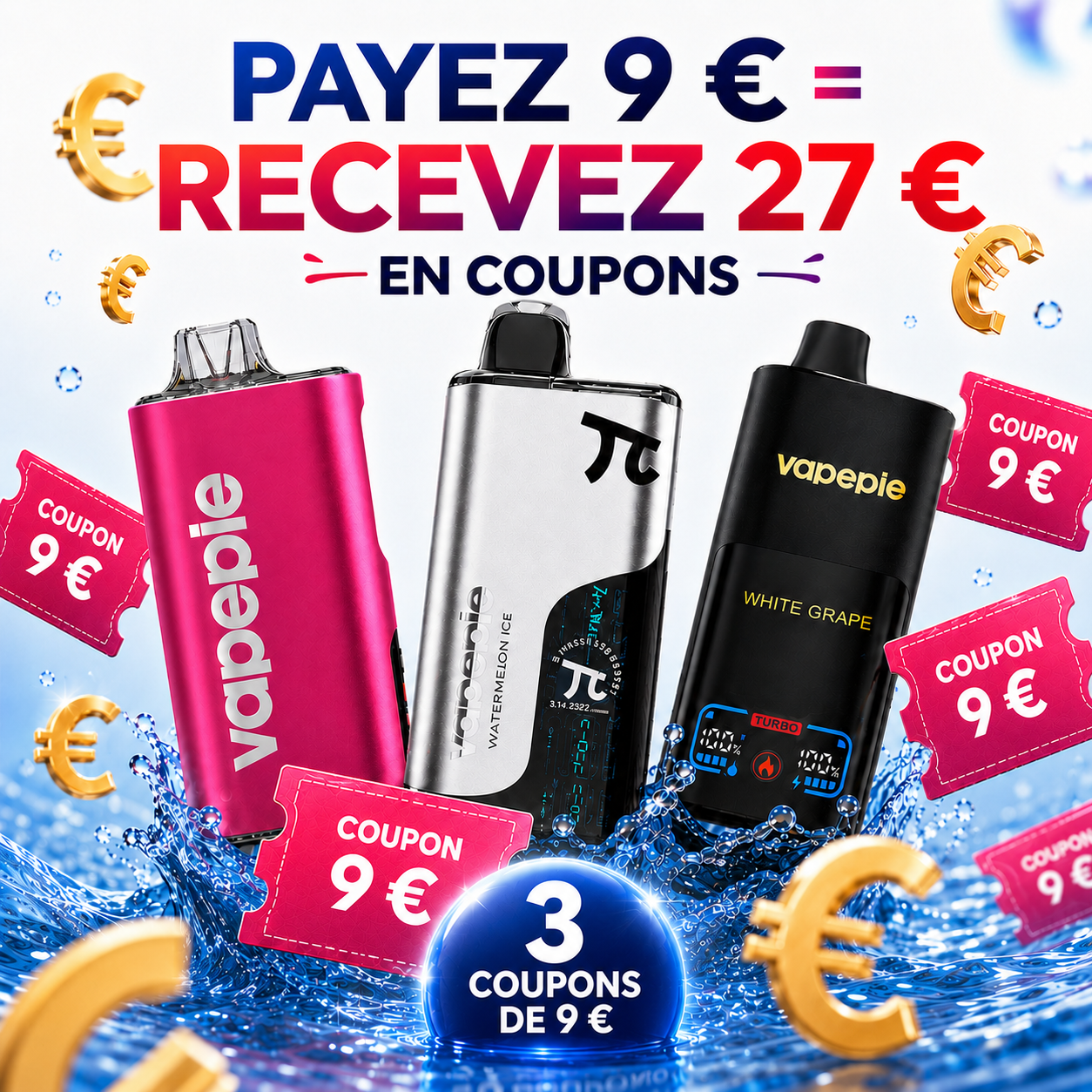 🔥 €9 Superdeal: 3× €9 korting!