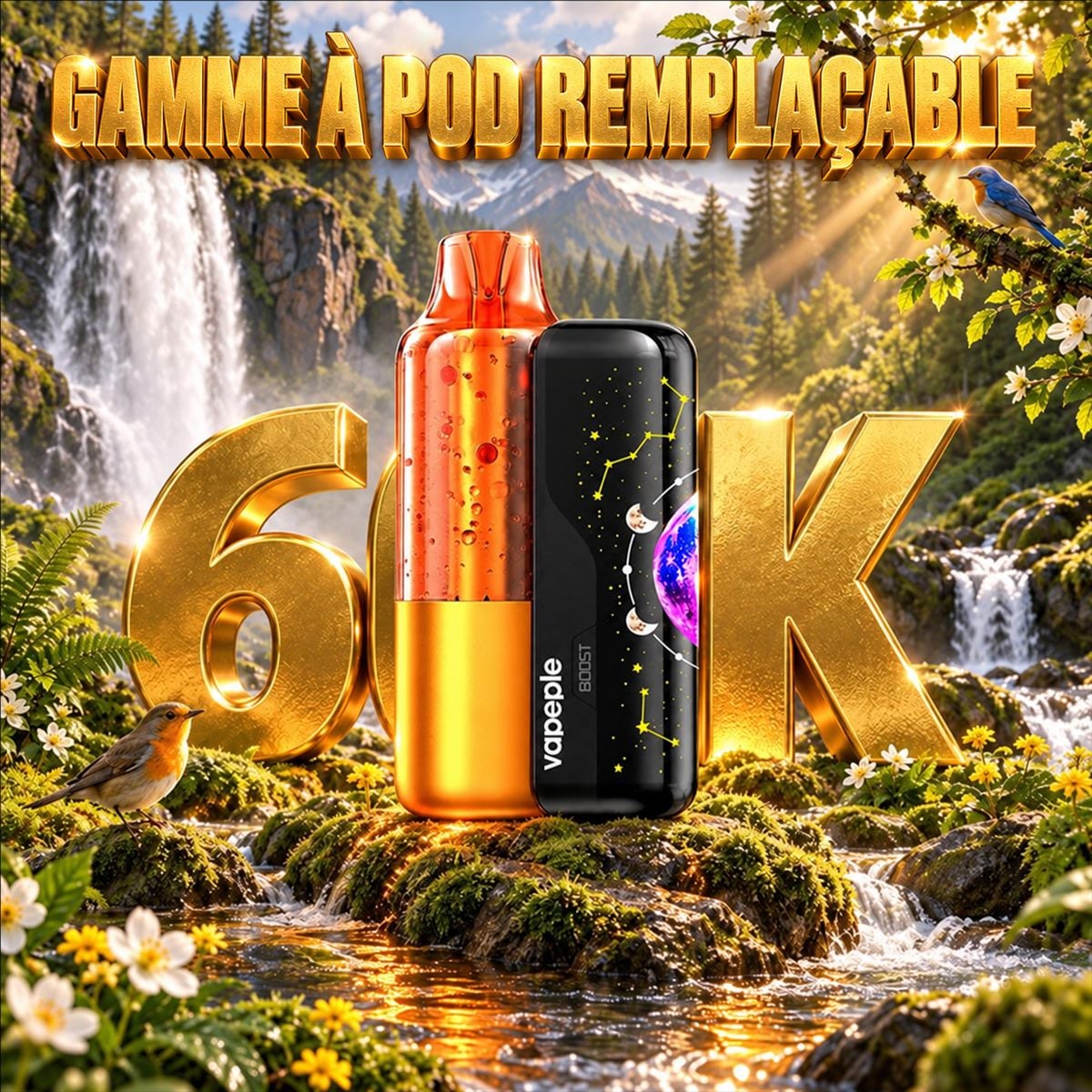 🔥Vapepie VIS MAG 60 000 bouffées – Pod remplaçable （Teneur en nicotine : 3 %）