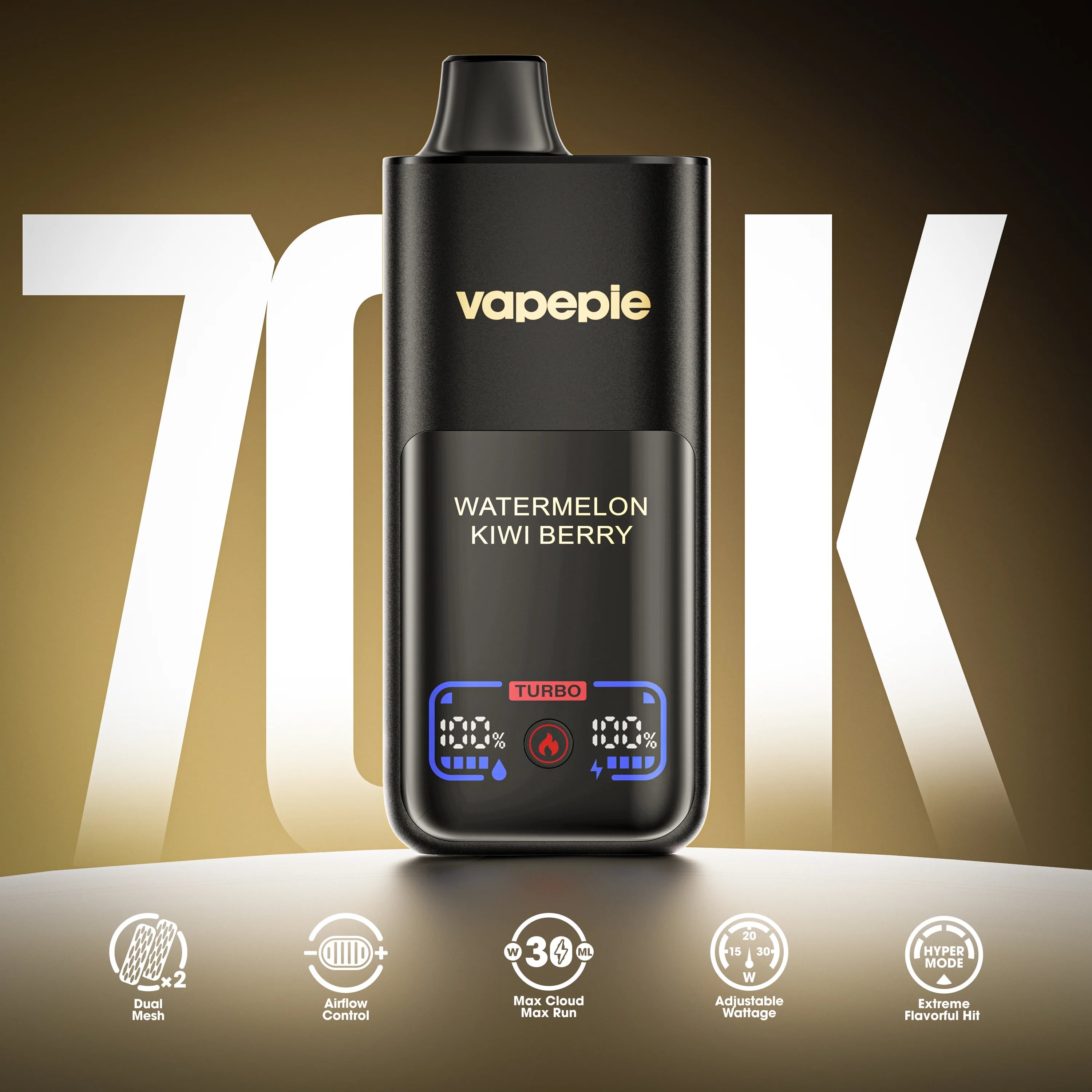 Vapepie Mega 70K – Disponible en plusieurs saveurs