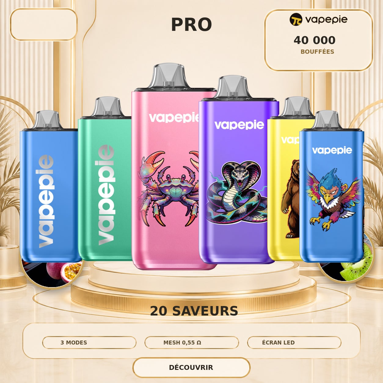 🔥 VAPEPIE Pro Upgrade 40 000 bouffées | Plusieurs saveurs