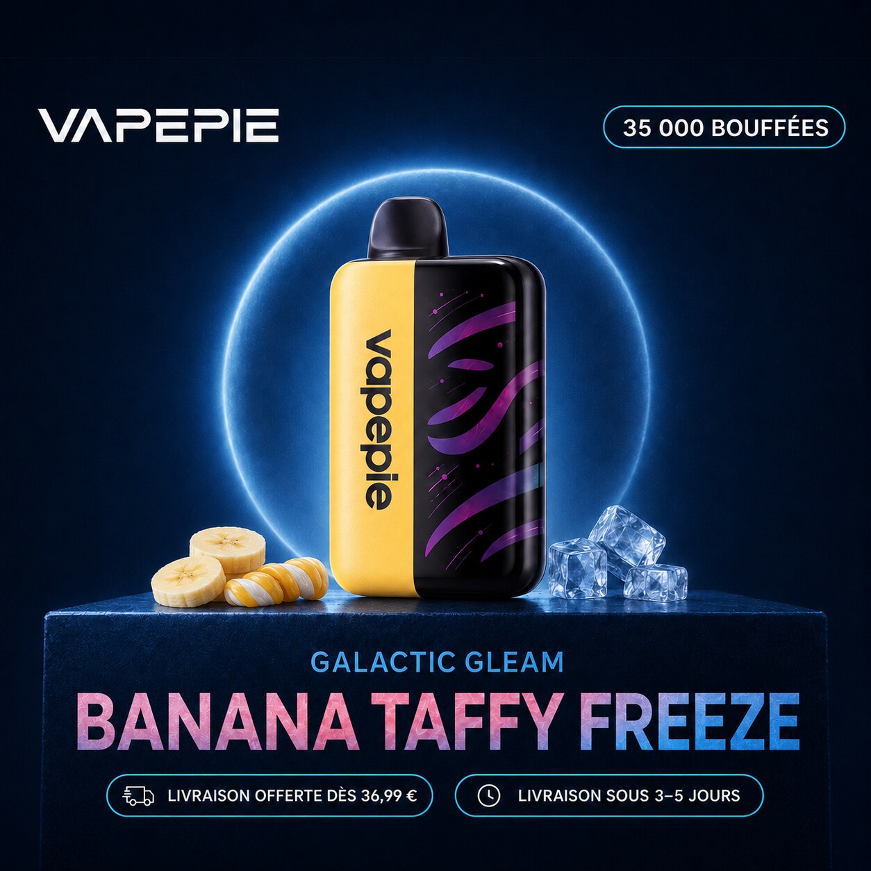 Bonbon Banane Glacé | 35 000 bouffées