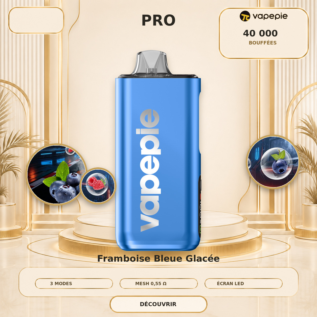 Framboise Bleue Glacée | PRO | 40 000 bouffées