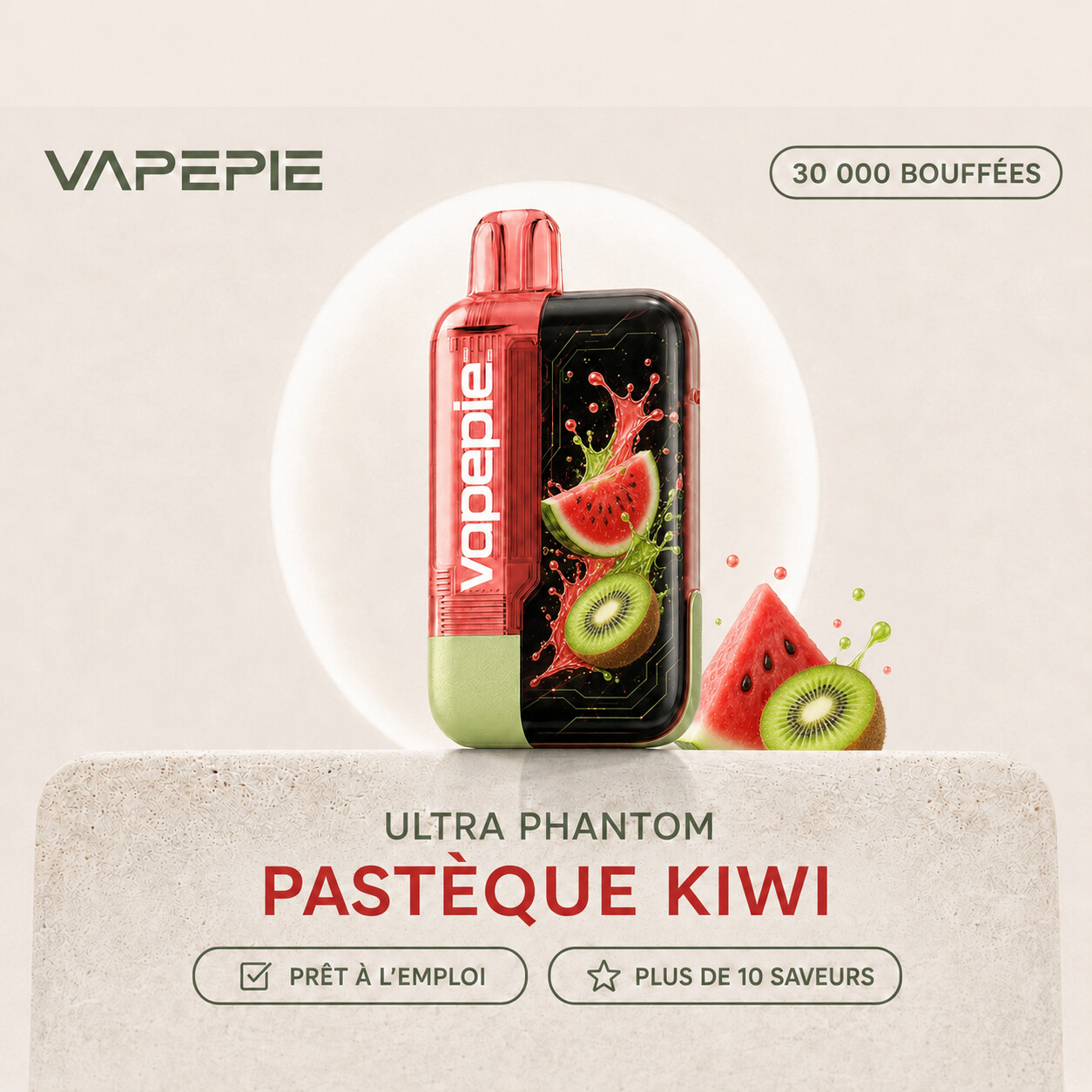 Pastèque Kiwi丨30 000 bouffées