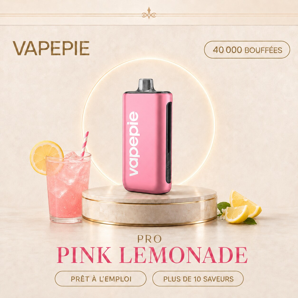 VAPEPIE Pro 40 000 bouffées – Cigarette électronique jetable rechargeable, disponible en plusieurs saveurs