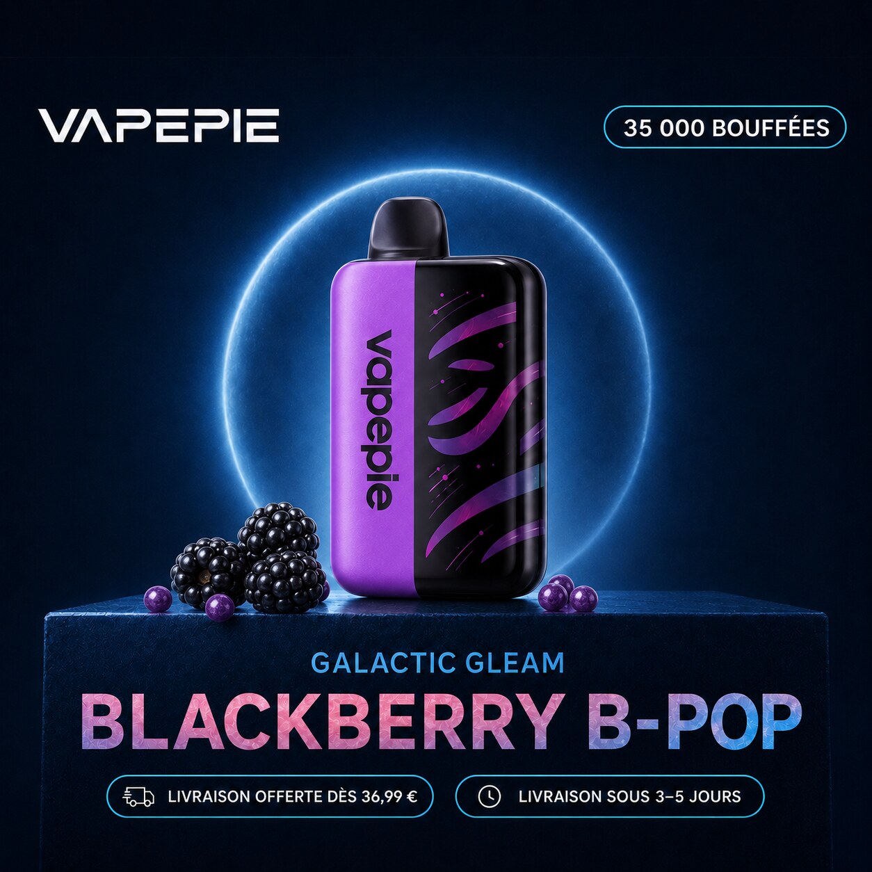 VAPEPIE Galactic Gleam 35 000 bouffées | Plusieurs saveurs