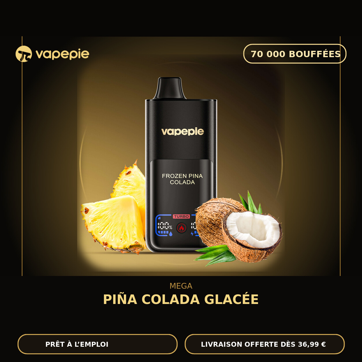 👍VAPEPIE Mega 70 000 bouffées | Plusieurs saveurs