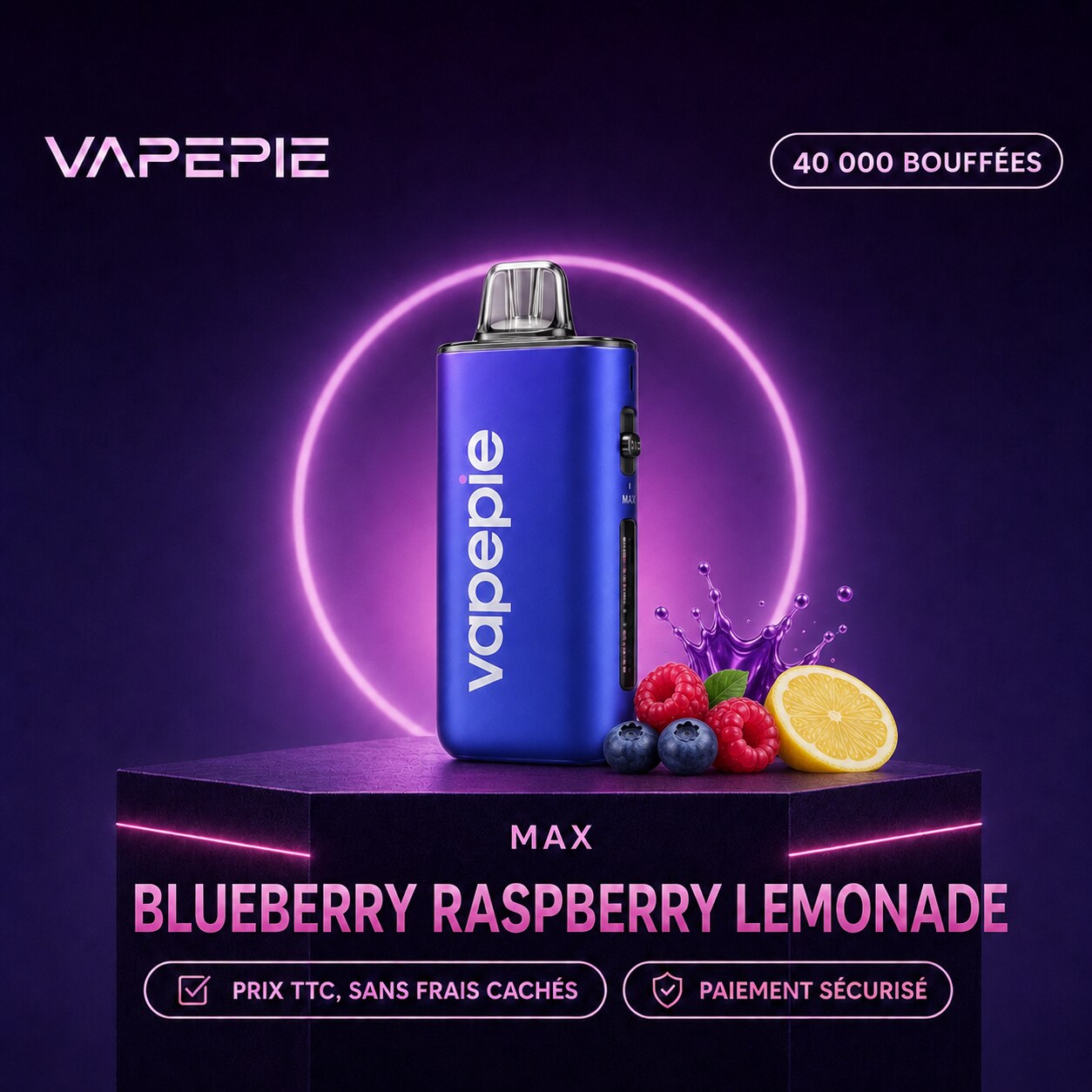 🔥VAPEPIE Max 40 000 bouffées | Plusieurs saveurs
