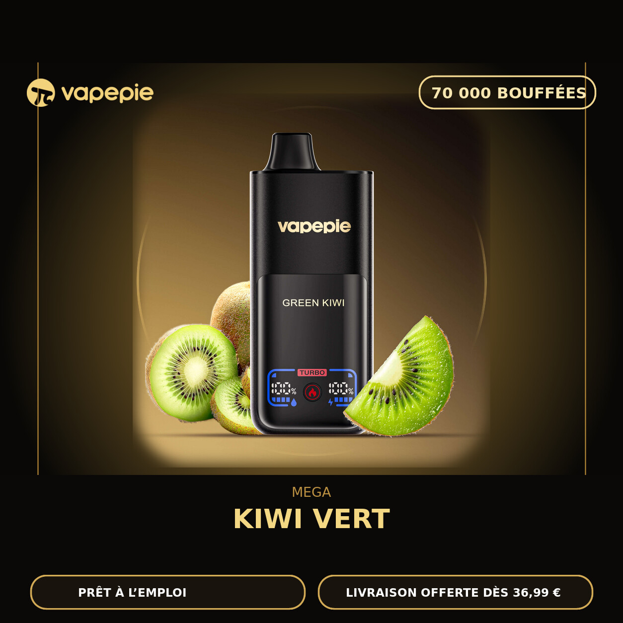 👍VAPEPIE Mega 70 000 bouffées | Plusieurs saveurs