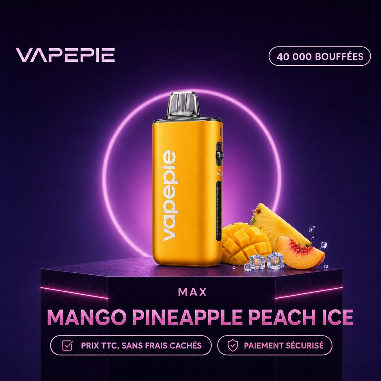 Mangue Ananas Pêche Glacée | MAX | 40 000 bouffées