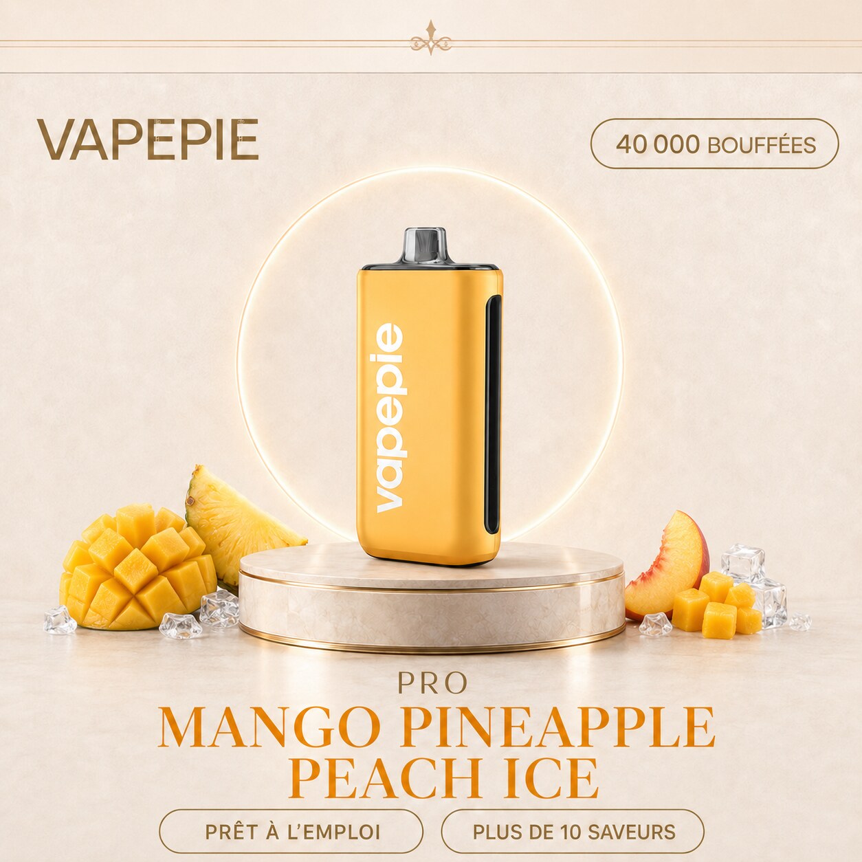 VAPEPIE Pro 40 000 bouffées – Cigarette électronique jetable rechargeable, disponible en plusieurs saveurs