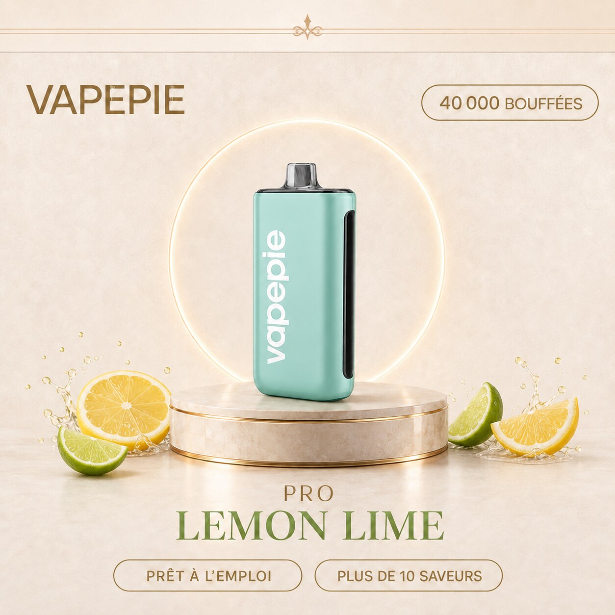 VAPEPIE Pro 40 000 bouffées – Cigarette électronique jetable rechargeable, disponible en plusieurs saveurs