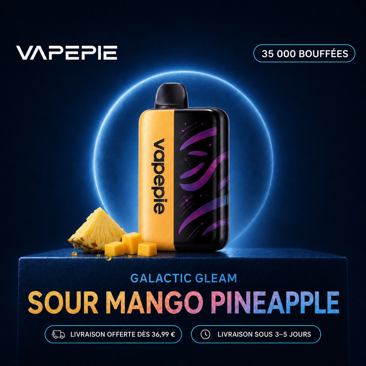 VAPEPIE Galactic Gleam 35 000 bouffées | Plusieurs saveurs
