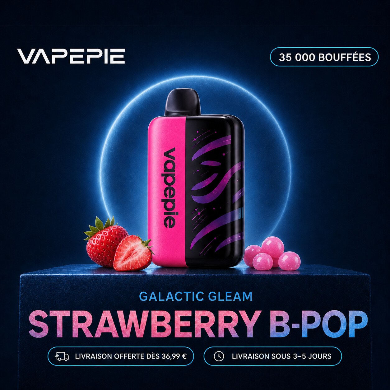 VAPEPIE Galactic Gleam 35 000 bouffées | Plusieurs saveurs