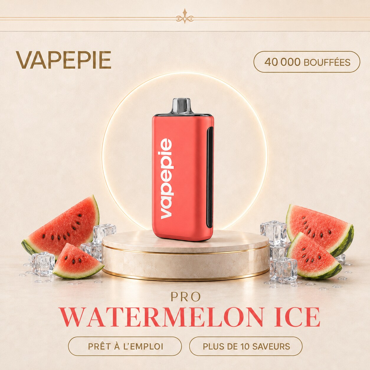 VAPEPIE Pro 40 000 bouffées – Cigarette électronique jetable rechargeable, disponible en plusieurs saveurs
