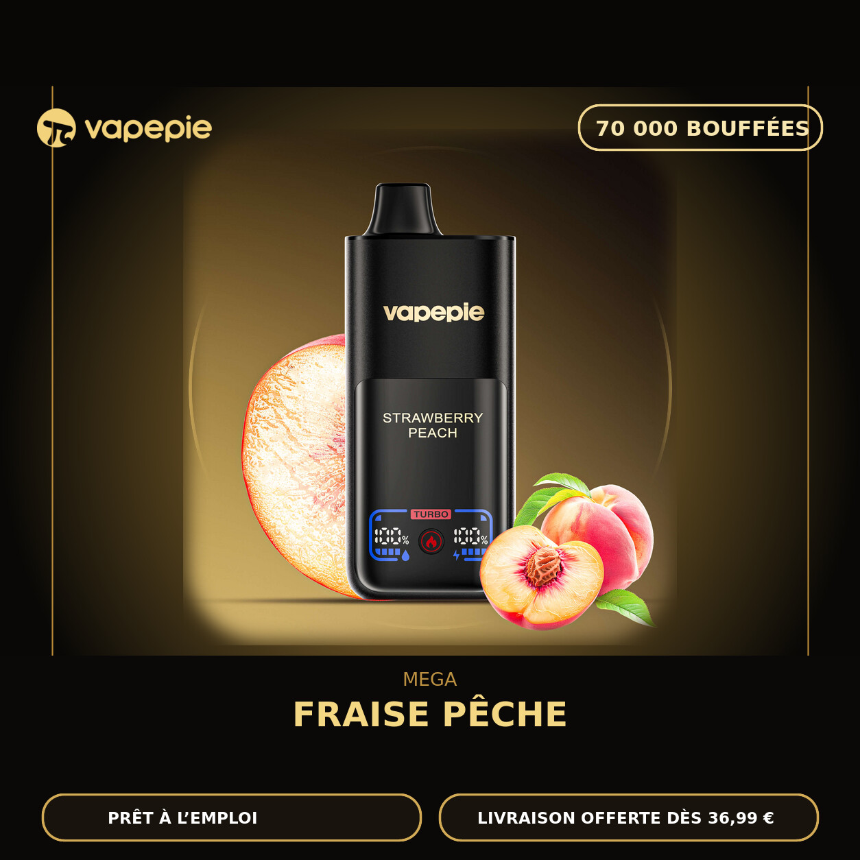 👍VAPEPIE Mega 70 000 bouffées | Plusieurs saveurs