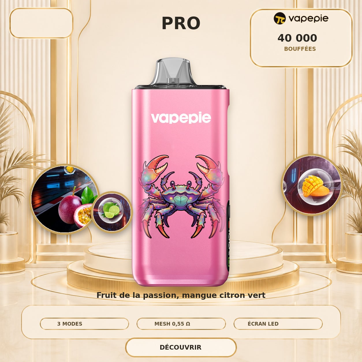 🔥 VAPEPIE Pro Upgrade 40 000 bouffées | Plusieurs saveurs
