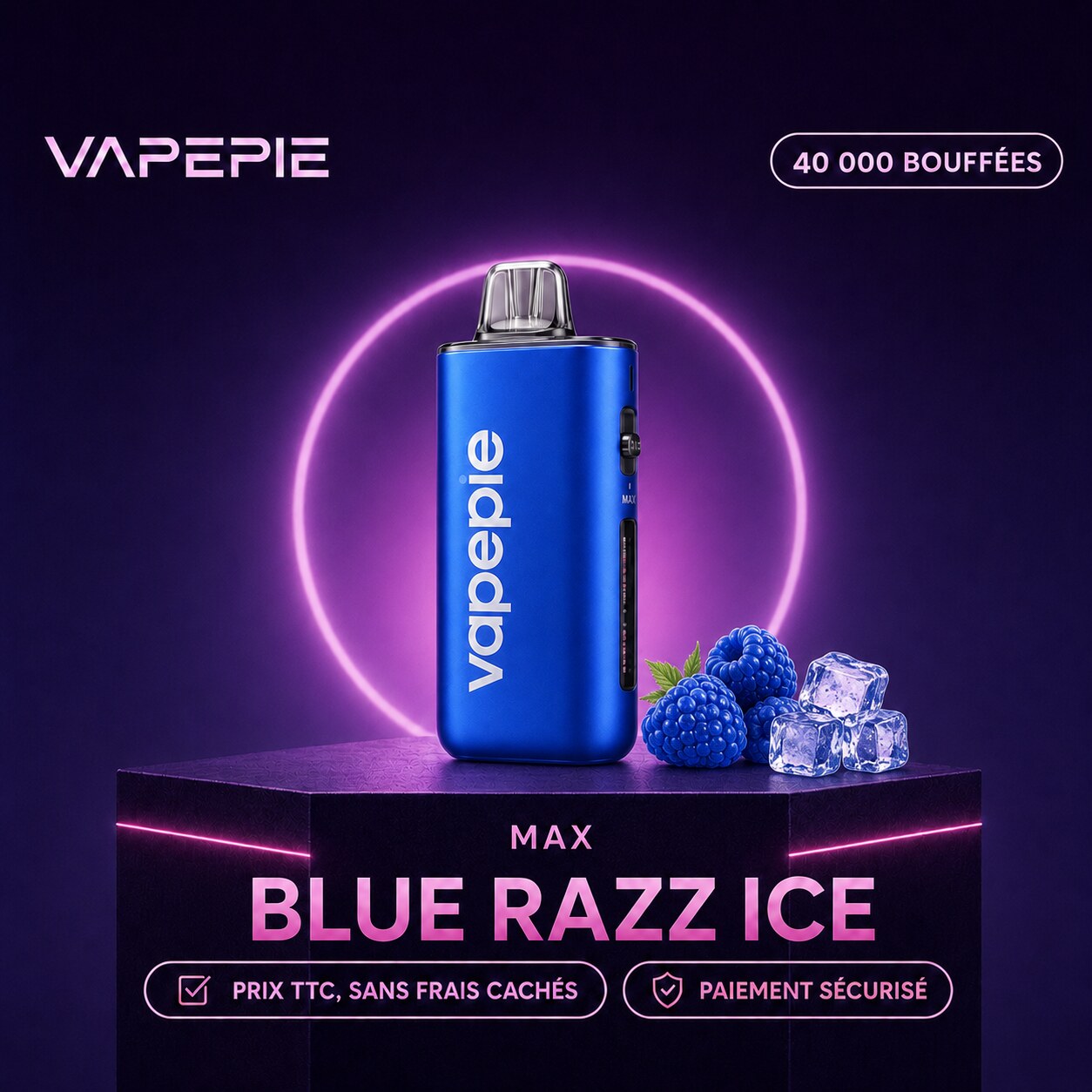 🔥VAPEPIE Max 40 000 bouffées | Plusieurs saveurs