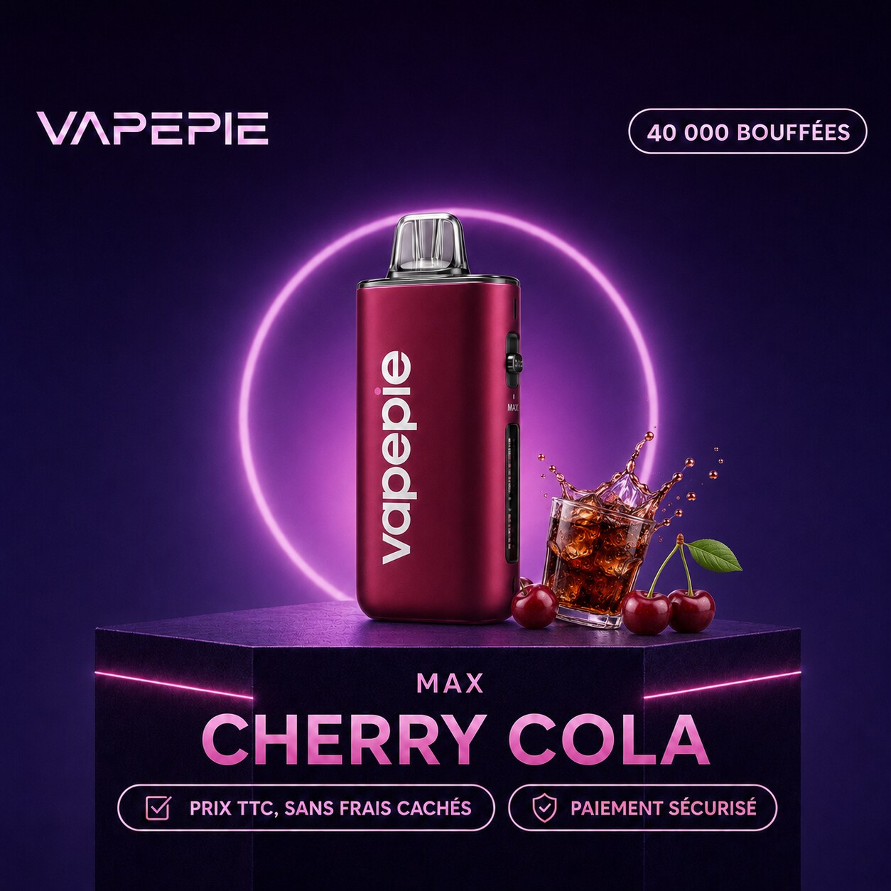 🔥VAPEPIE Max 40 000 bouffées | Plusieurs saveurs