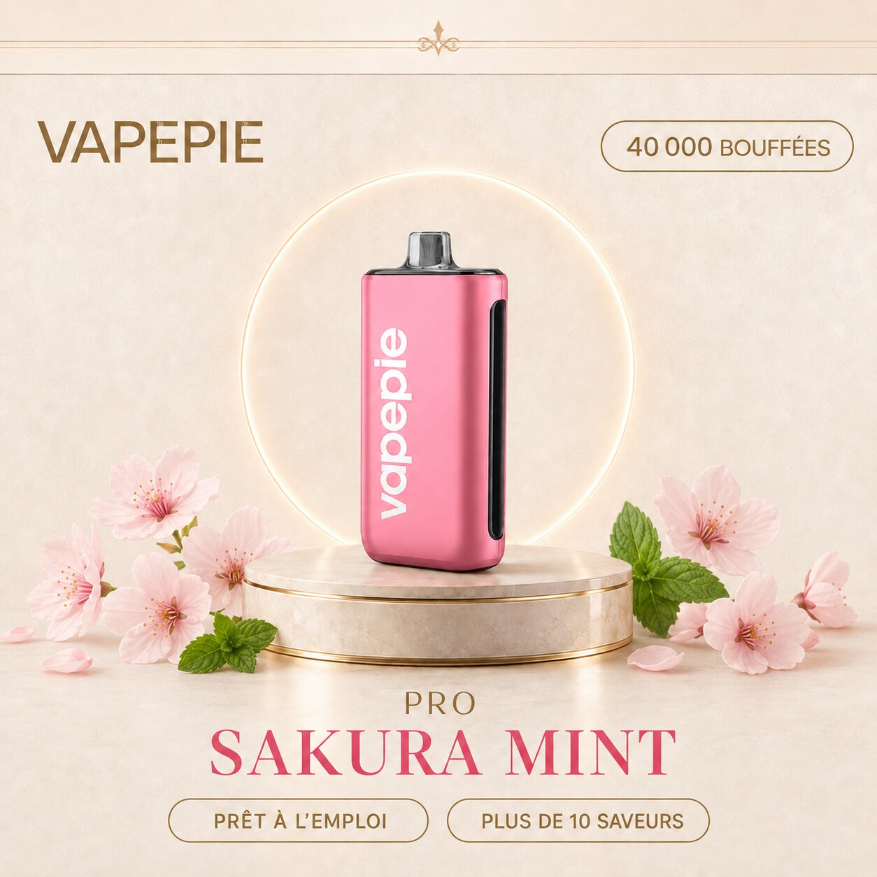VAPEPIE Pro 40 000 bouffées – Cigarette électronique jetable rechargeable, disponible en plusieurs saveurs