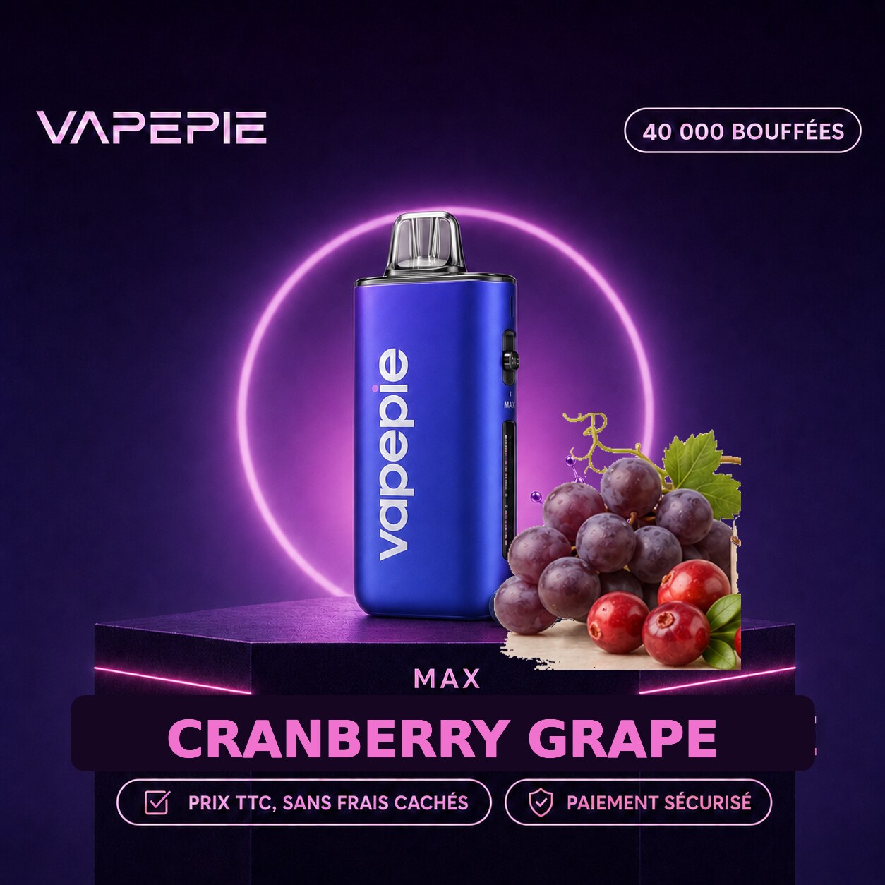 🔥VAPEPIE Max 40 000 bouffées | Plusieurs saveurs