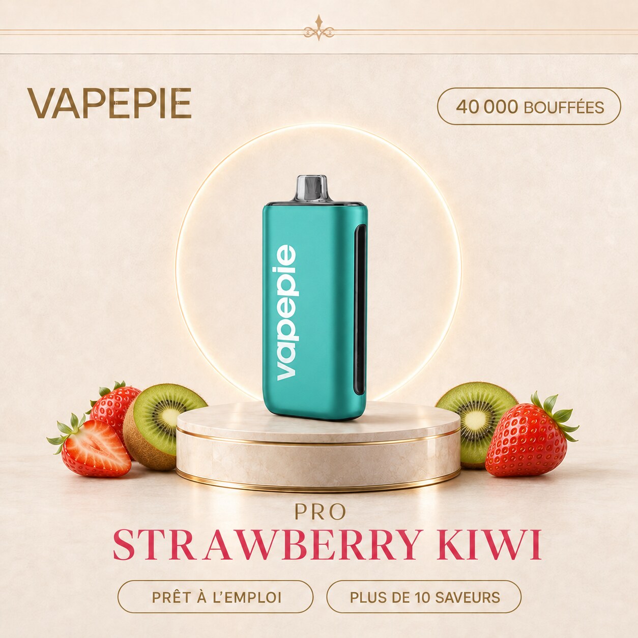 VAPEPIE Pro 40 000 bouffées – Cigarette électronique jetable rechargeable, disponible en plusieurs saveurs