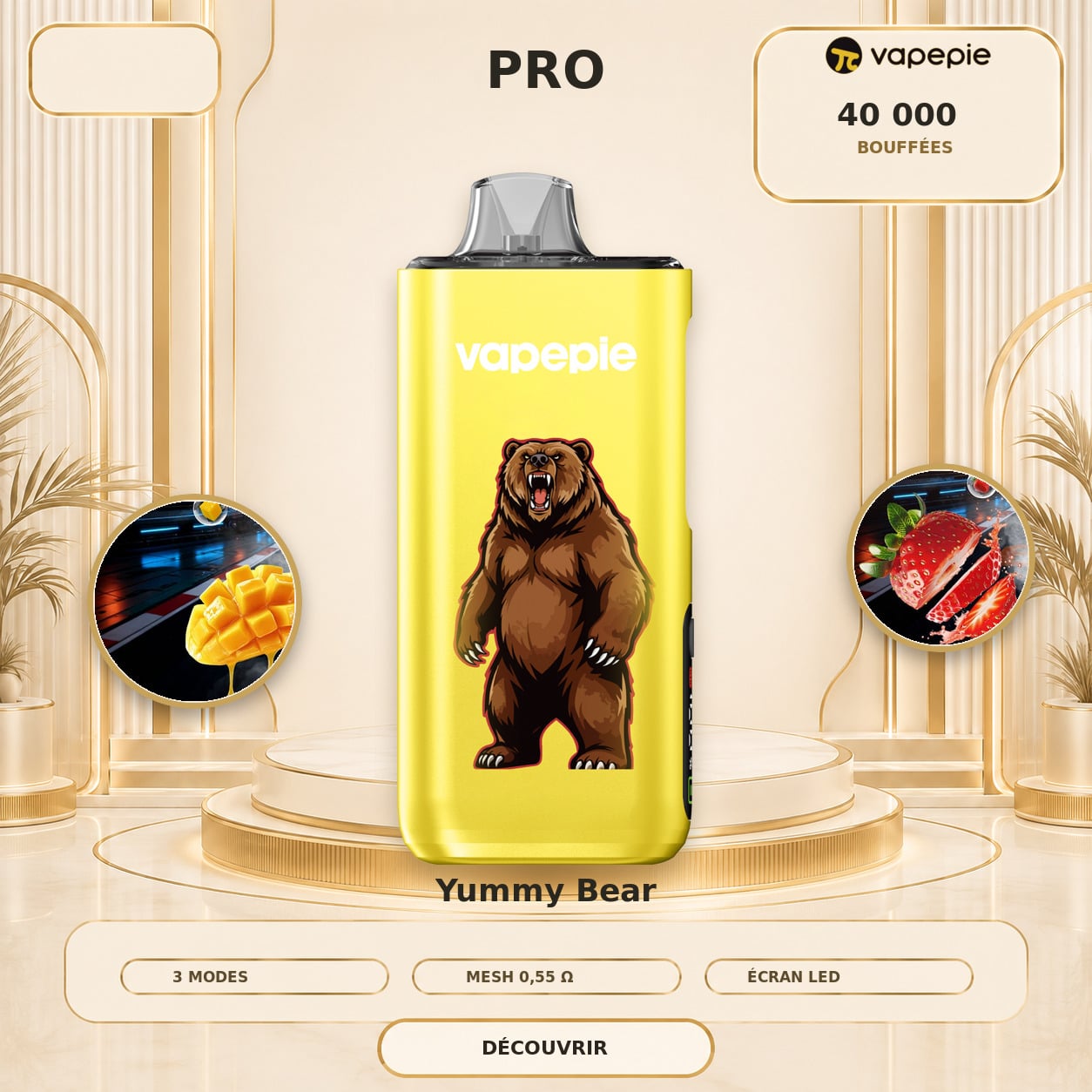 🔥 VAPEPIE Pro Upgrade 40 000 bouffées | Plusieurs saveurs