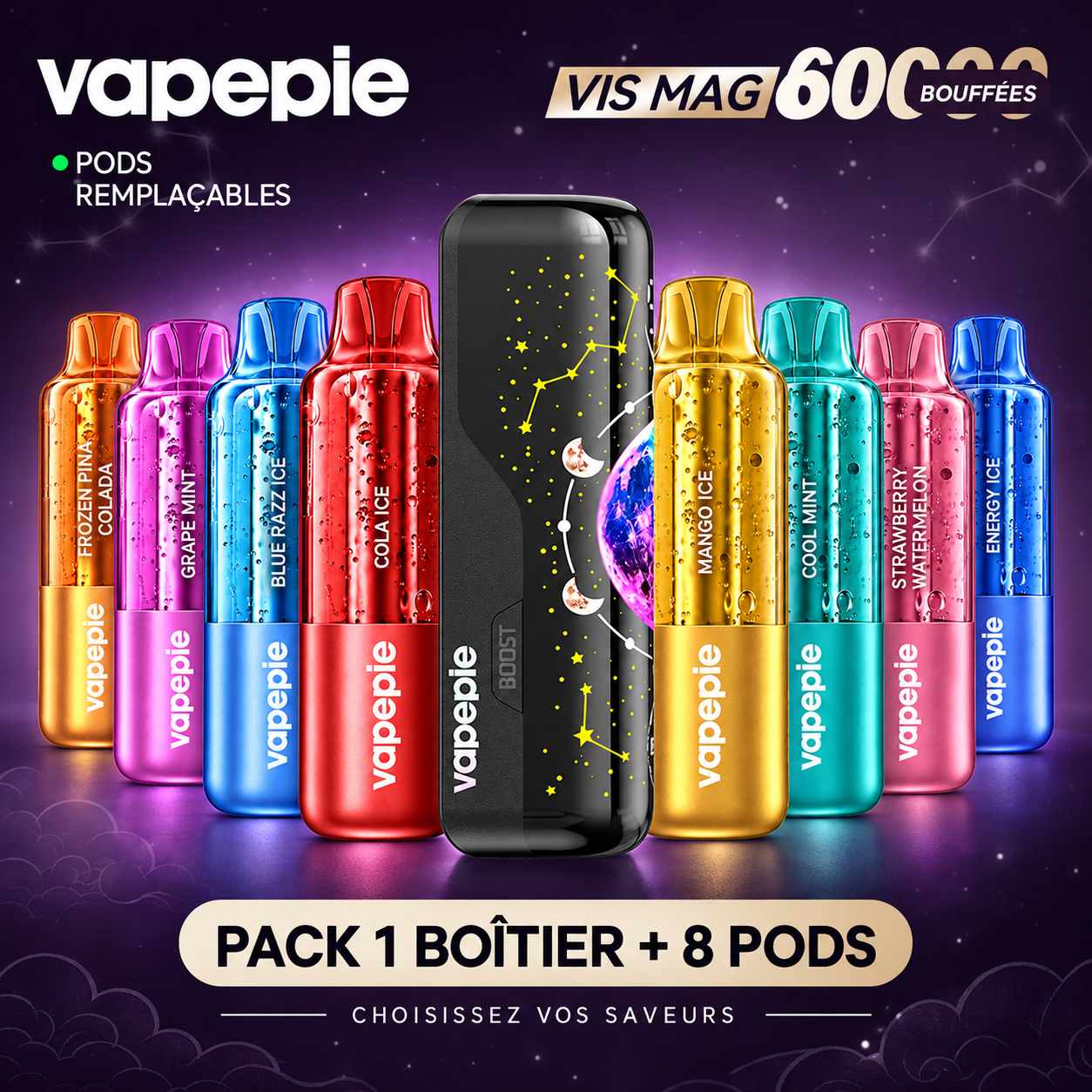 PACK VISION MAGNÉTIQUE 60K — 1 BOÎTIER + 3 PODS