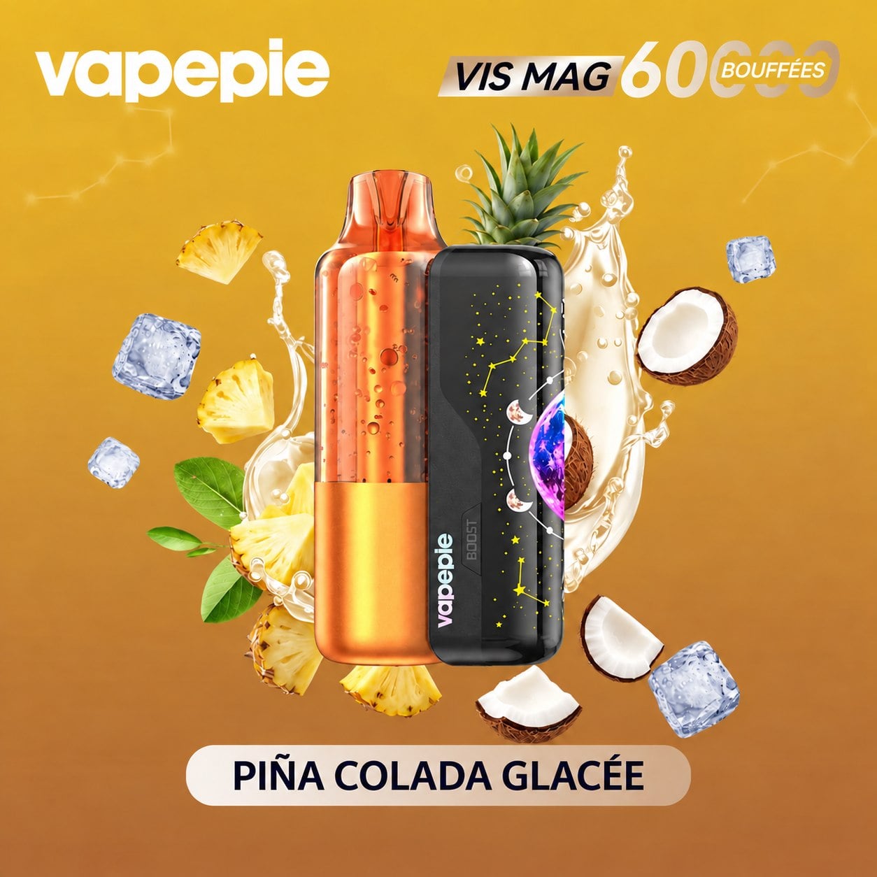 🆕Nouveau modèle à pod remplaçable Vapepie VIS MAG 60 000 bouffées (3 % de nicotine)