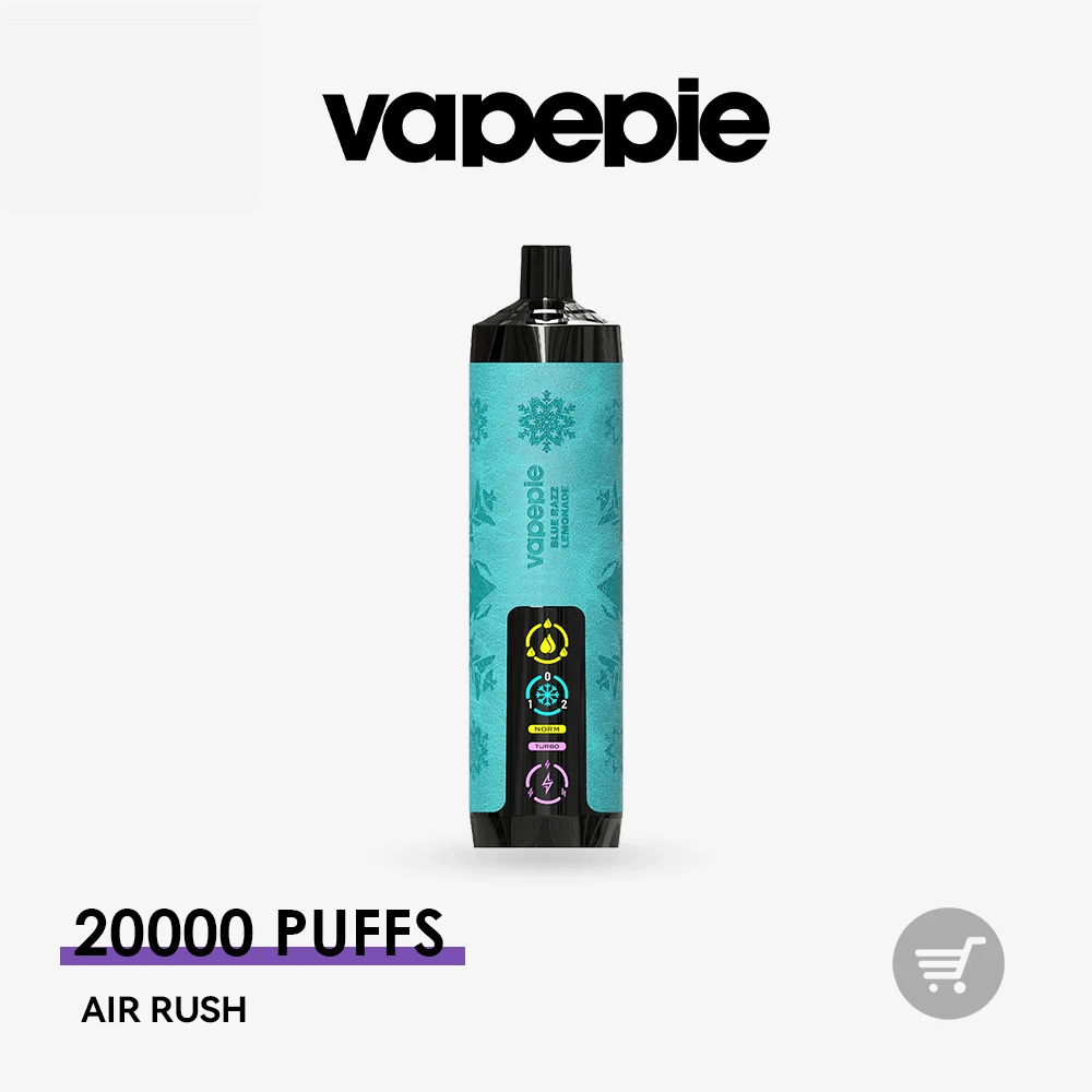 VAPEPIE AirRush 20000 Slukkos Eldobható E-cigi – Hosszú Élettartamú, Vízpipás Tüdőszívás Élmény