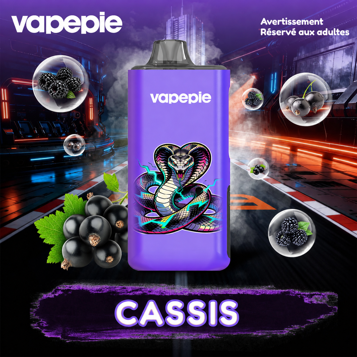 Cassis Intense | PRO | Cigarette électronique jetable rechargeable – 40 000 bouffées