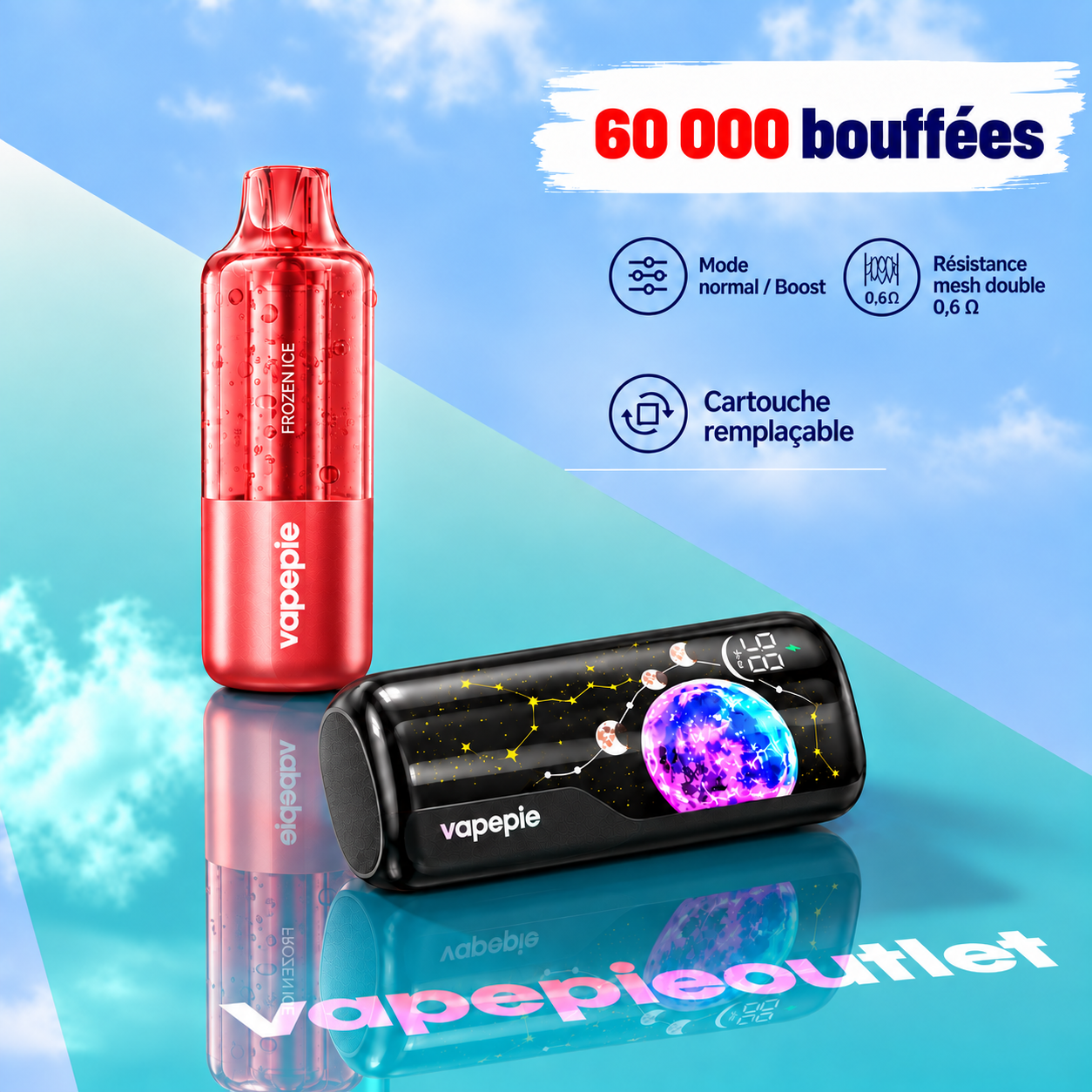 Vapepie VIS MAG 60 000 bouffées – Pod remplaçable (3 % de nicotine)