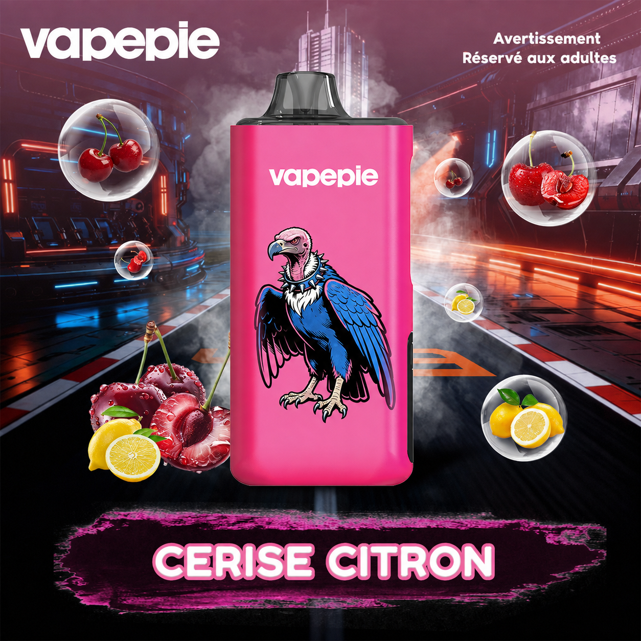 Cerise Citron | PRO | Cigarette électronique jetable rechargeable – 40 000 bouffées