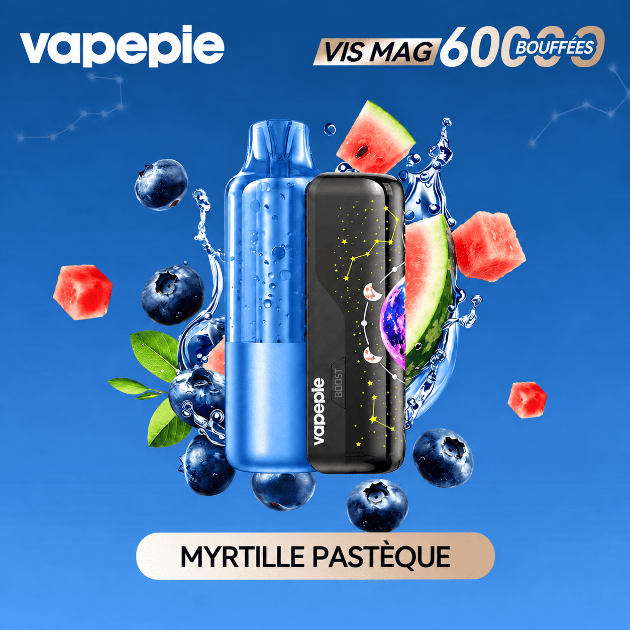 Nouveau modèle à pod remplaçable Vapepie VIS MAG 60 000 bouffées (3 % de nicotine)