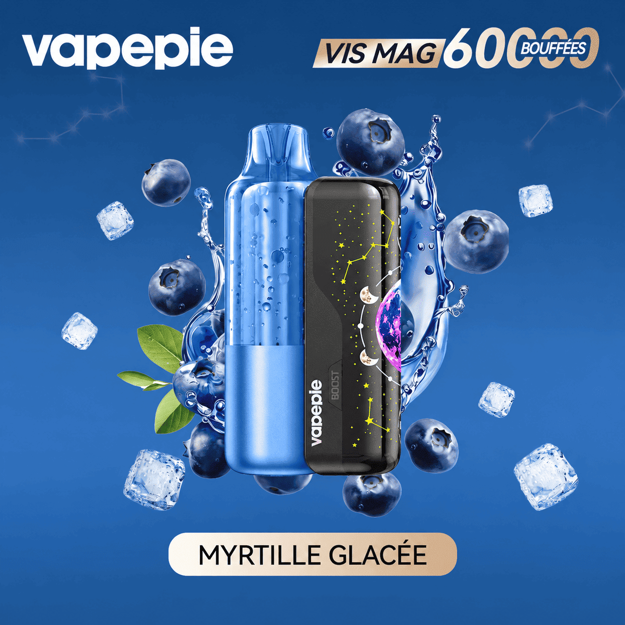 Nouveau modèle à pod remplaçable Vapepie VIS MAG 60 000 bouffées (3 % de nicotine)