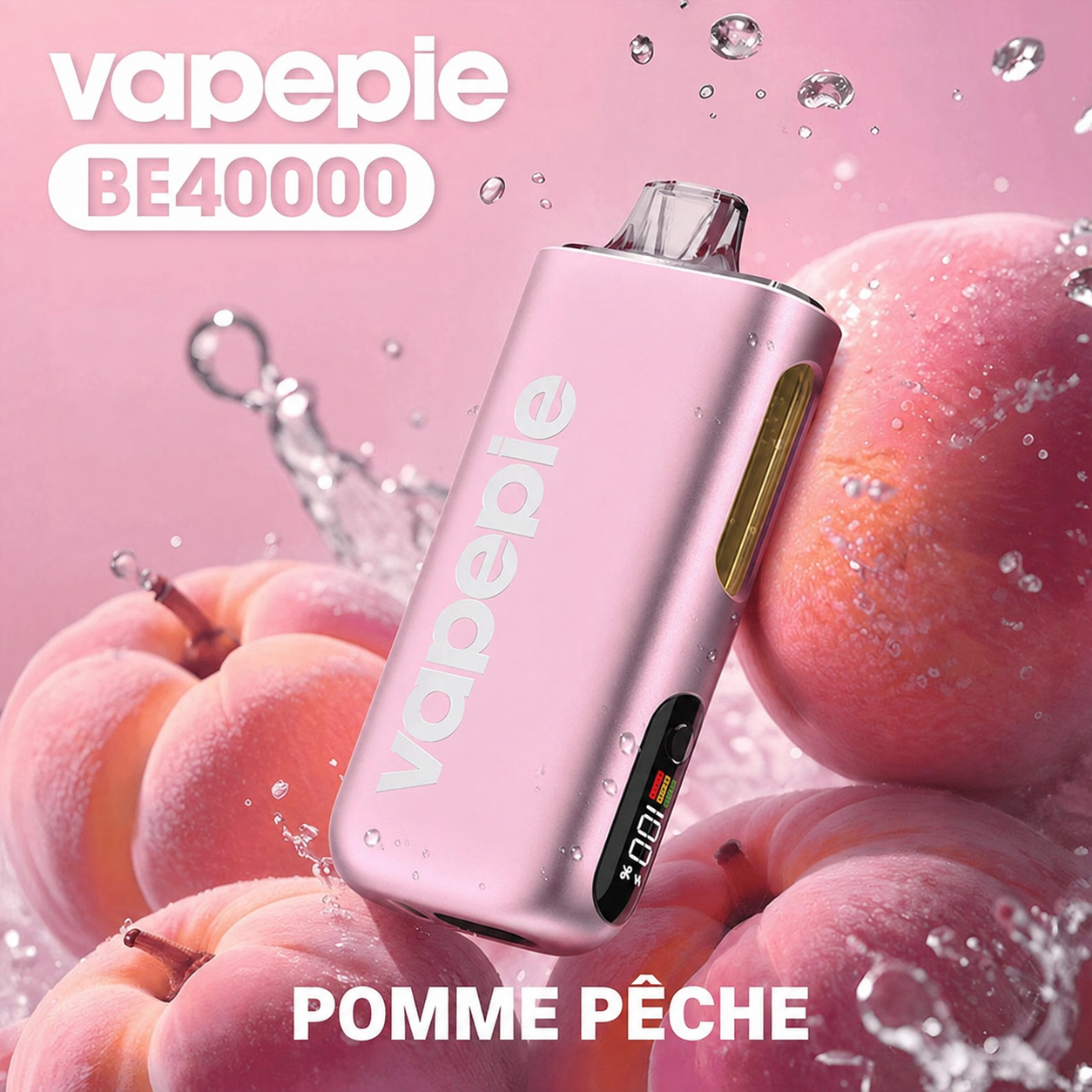 Pomme Pêche | MAX | Cigarette électronique jetable rechargeable – 40 000 bouffées