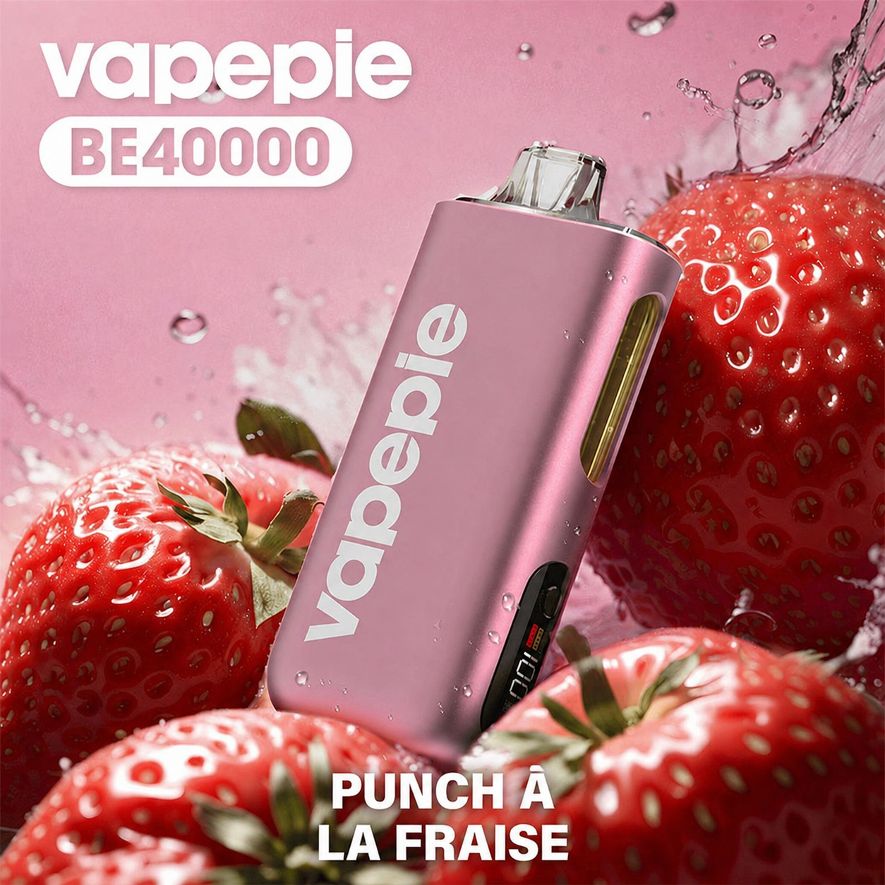 Punch à la Fraise | MAX | Cigarette électronique jetable rechargeable – 40 000 bouffées