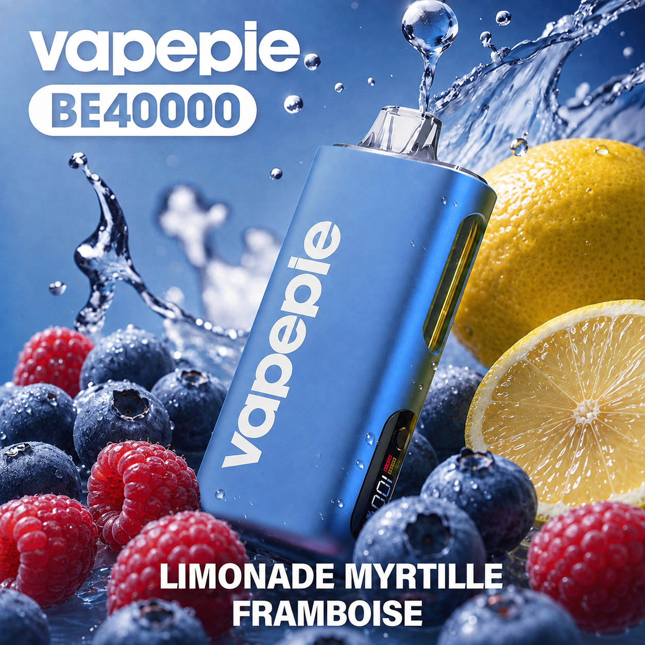 Limonade Myrtille-Framboise | MAX | Cigarette électronique jetable rechargeable – 40 000 bouffées